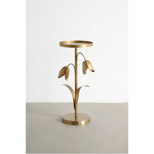 Table d'appoint décorative moderne en aluminium avec étagères en verre trempé, table d'appoint pour salon - Product Image 1