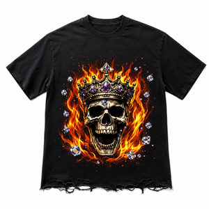 Camiseta con estampado gráfico personalizado, estilo desgastado, 100% algodón jersey, tela ecológica, manga corta, camiseta de moda para uso unisex. - Product Image 1