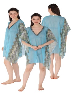 2024 nouveautés imprimé motif franges bordure col en v couvrir Caftan maillot de bain maillots de bain maillots de bain piscine porter robe pour les femmes - Product Image 1