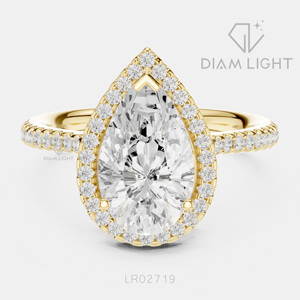 Bague de mariage en or blanc 14 carats avec diamant de laboratoire de 2,02 carats, taille poire, certifiée IGI, bijoux fins, cadeau pour fiançailles, mariage, anniversaire - Product Image 5