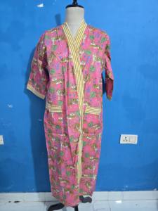 Bata Kimono de Algodón con Estampado de Tigre Rosa Melocotón para Mujer, Talla Única, con Forro Frontal, Suave, Transpirable, Elegante y Cómoda para Dormir - Product Image 4