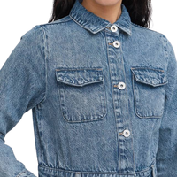 Robe chemise en jean boutonnée pour femme, tenue décontractée d'été, fabricant en gros sur mesure