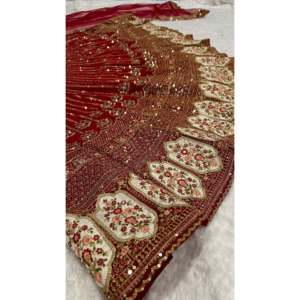 Lehenga choli ออกแบบโดยดีไซเนอร์สำหรับผู้หญิงลำดับดอริและด้ายทำงานหัตถกรรมอินเดียแบบดั้งเดิมที่สวยงาม - Product Image 3