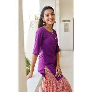 Ensemble de kurta classique en coton et mousseline de soie pour femmes - Taille XS - Product Image 1