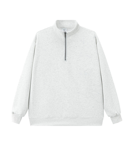 Sudadera Unisex Negra con Cierre de Cremallera, Corte Regular, Cuello Redondo Tejido, Estilo Minimalista, Color Sólido, Manga Regular, Ropa Casual de Algodón - Product Image 3