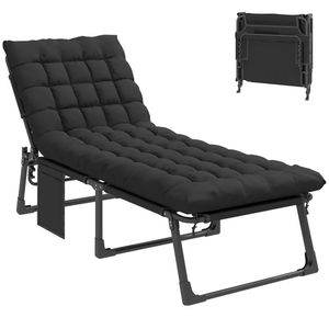 Black Folding Lounge Chair for Outdoor and Sun Bathing Stylish and Comfortable Sun Lounger - Product Image 5