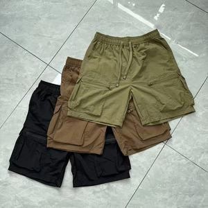Pantalones cortos Cargo de ajuste holgado para hombre estilo Hip Hop 100% poliéster encaje ecológico patrón sólido ropa informal de moda y deportes de verano - Product Image 1