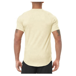 Ropa de calle de alta calidad para entrenamiento en gimnasio, camiseta informal de hip hop de 95% algodón y 5% licra, corte lateral, dobladillo curvo, venta al por mayor - Product Image 6