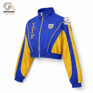 Chaqueta Cortavientos de Nailon Ligero y Grueso, Transpirable y Ecológica, con Botones, Talla Grande, para Mujeres de la Hermandad Griega Sigma Gamma Rho SGRho - Product Image 4