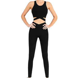 New Arrival Premium Quality Women's Yoga Set <b>Flared</b> <b>Legging</b> Nine Quarter Sleeve Bra for Breathable Custom Brand - Product Image 1