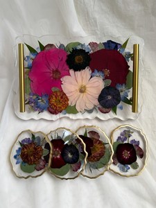 Rectangle Resin Tray | Wedding <b>Flower</b> Preservation | Bridal Bouquet | <b>Pressed</b> <b>Flower</b> Gift <b>pressed</b> frame | preserve wedding Tray - Product Image 2