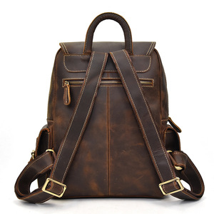 Vintage Genuine <b>Leather</b> <b>Backpack</b> for Men Travel <b>Laptop</b> Rucksack Handmade Crazy Horse <b>Leather</b> School <b>Backpack</b> - Product Image 4