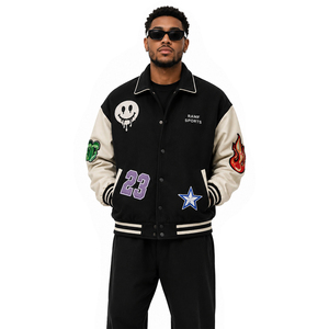 Best Custom Made 100% Wool Hip Hop <b>Winter</b> Sleeve Streetwear Letterman Varsity <b>Jacket</b> for Men - Product Image 3