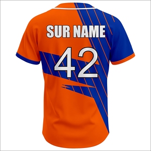 Maillot de baseball personnalisé 100 % polyester, tenue d'équipe, manches courtes, été, respirant, séchage rapide, OEM ODM, vêtements de sport - Product Image 3