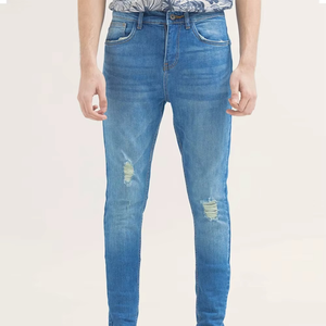 Jeans pour hommes haut de gamme, coupe droite ample, extensibles, design tendance, pantalon décontracté, jeans boutonnés, denim respirant - Product Image 1