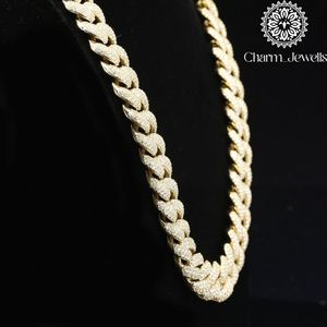 สร้อยคอฮิปฮอปทรงลูกบอลประดับเพชรโมอิสซาไนต์ชุบทอง 14K สำหรับผู้ชายจาก Charm_Jewells ตัดแบบบริลเลียนท์ ฝังเพชรแบบไมโคร ได้รับการรับรองจาก IGI - Product Image 4
