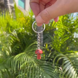 พวงกุญแจคริสตัลรูปเห็ดธรรมชาติ พวงกุญแจพลอยผสม เลือกหินของคุณเอง คริสตัลบำบัด สำหรับเป็นของขวัญและขายส่ง - Product Image 5