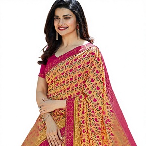 ชุดส่าหรีอินเดียคุณภาพสูงสไตล์บอลลีวูด ผ้าจอร์เจตต์เนื้อหนา ออกแบบโดยดีไซเนอร์ สำหรับผู้หญิง งานแต่งงาน งานเลี้ยง และสวมใส่ลำลอง - Product Image 1