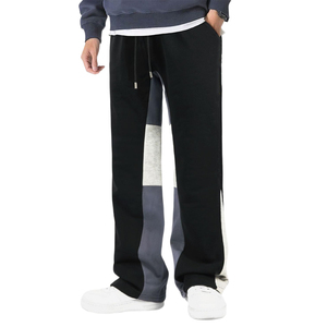 Pantalon de survêtement décontracté pour homme, coupe évasée, taille mi-haute, motif droit et cordon de serrage, service OEM disponible, pantalon homme délavé - Product Image 1