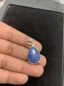 Artisan Handcrafted Blue Pietersite Teardrop Pendant with German <b>Silver</b> Snake <b>Chain</b> Handmade Gemstone <b>Top</b> Quality Best Price - Product Image 3