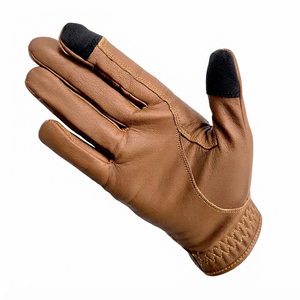 Gants d'équitation unisexes sur mesure en cuir PU souple, dos scintillant, respirants, pour été et hiver, fermeture auto-agrippante, demi-doigts - Product Image 3