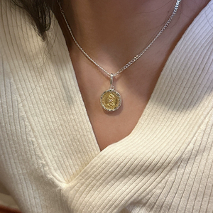 Pendentif en argent sterling S925, style coréen, contraste or-argent, motif queue de poisson, boucle, style vintage INS, cadeau tendance - Product Image 4