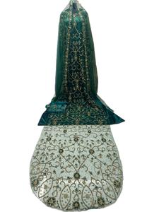 Ensemble complet de Dirac de mariée somalienne en tissu mousseline à manches longues brodé toutes saisons - Product Image 4