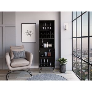 Mobile bar Thorndike a 2 ripiani per 8 bottiglie in Wengue Nero - Product Image 2