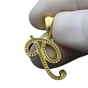 Pendentif Alphabet en Moissanite et Diamant sans Chaîne, en Argent Sterling 925, Style Iced Out, Cadeau d'Anniversaire, Pendentif Lettre - Product Image 5
