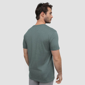 Camiseta de Algodón Verde Oliva para Hombre, Manga Corta, Cuello Redondo, Corte Regular, Color Sólido Informal, Tejido Jersey Transpirable - Product Image 6