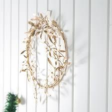 Guirnalda Ovalada de Metal Rústico con Hojas, Flores Decorativas Hechas a Mano, Adorno Navideño para Colgar en la Pared, Pieza Individual - Product Image 2