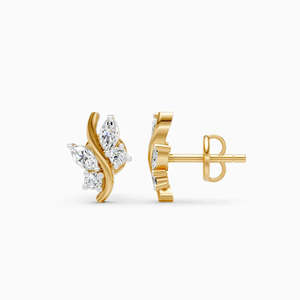 Boucles d'oreilles clous en diamant de laboratoire taille brillant, or massif 14 carats, tendance pour femme, certifiées IGI, perçées au laser, couleur D, couleur E, 3,196g - Product Image 3
