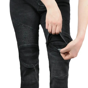 Motorcycle Leather Cordura Riding Pants with CE Removable Knee & Hip <b>Protectors</b> | Waterproof Biker Trousers | Hike Impex - Product Image 3