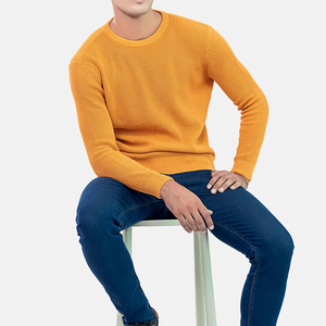 Pull en maille 100 % coton premium pour homme avec logo frontal, tissu respirant – Vêtements décontractés en gros avec option OEM - Product Image 5