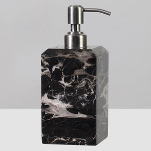 Exclusive <b>Dark</b> <b>Green</b> Marble Soap Dispenser with Gold Pump Natural Marble Hand Wash Bottle for Premium <b>Bathroom</b> & Decor - Product Image 4