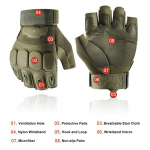 Guantes de Levantamiento de Pesas de Medio Dedo con Protección para los Nudillos, Tejido Textil Antideslizante, Actividades al Aire Libre, Unisex - Product Image 2