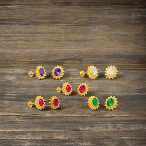 เครื่องประดับอัญมณีสีม่วงแบบตัดรูปดอกไม้สำหรับผู้หญิงที่ได้รับการรับรองจากบุคคลที่สาม - Product Image 1