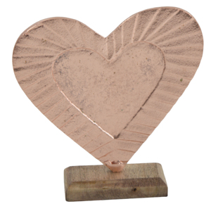 Antique Finishing Design Tableware Decorative Heart Shaped Metal Ornament With Fresh Quality Wooden Based Design - Product Image 5