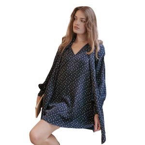 Mini-robe imprimée pour femme, col carré, coupe trapèze - Product Image 4