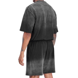 Summer Sunfaded Men's Clothing <b>Set</b> Cut and <b>Sew</b> Cotton Clothes Outfit 2 Piece Sun Faded Shorts T-shirts <b>Sets</b> for Men 2026 - Product Image 5