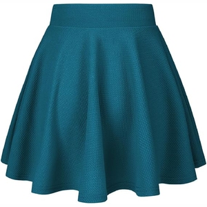 Women's Casual Elegant <b>Mini</b> Skirt Pleated Design Fabric A-Line Shape Eco-Friendly Breathable Natural Waist - Product Image 3