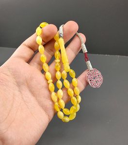 ISLAMIC HANDMADE ECO-FRIENDLY RESIN LOVE TASBIH AMBER BEADS Turquoise Prayer Rosary <b>Stone</b> Muslim Rosary Counter Jewelry - Product Image 3