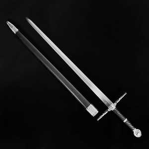 Réplica de Espada Larga de Lobo de Acero al Carbono 1060 Forjada a Mano - Fang of the North, Accesorio Medieval, Envuelta en Cuero, Pieza de Colección y Exhibición - Product Image 4