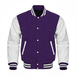 Chaquetas Bomber de Béisbol Unisex al por Mayor para Invierno, Chaquetas Letterman de Satén con Logotipo Bordado Personalizado para Hombre, con Capucha de Borrego y Botones - Product Image 3