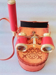 Binocular de cristal de ópera de nácar de latón marino hecho a mano con caja de cuero regalo para los seres queridos. - Product Image 5