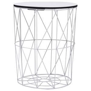 Juego de 3 Mesas de Centro de MDF Blanco y Metal en Tamaños Pequeño, Mediano y Grande - Product Image 5