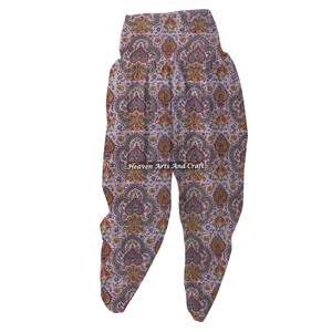 Indian Hand Block Printed Elegant Floral <b>Pyjamas</b> Comfortable Pure Cotton Patiala Pants <b>For</b> Women's Breathable <b>Summer</b> Daily Use - Product Image 4