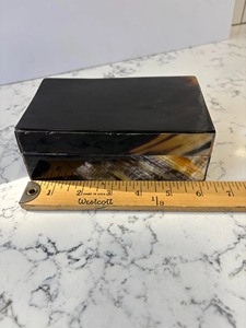 Caja Rectangular Rústica Antigua de Cuerno de Búfalo de ILAHI, Pulida, Ecológica, con Interior Suave, para Artículos Delicados, Regalo Feng Shui para el Hogar - Product Image 1