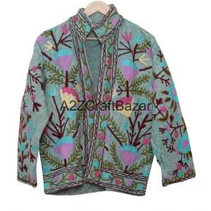 Blouson bomber vintage à motif floral brodé, respirant, séchage rapide, coton écologique, décontracté, pour l'hiver/le printemps/le été, idéal pour les fêtes - Product Image 5