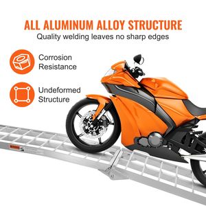 Rampa de Carga Plegable de 750 lb para Camionetas y Remolques, Nueva, Rampa para Motocicletas, Correas de Carga, Rampa para Motos de Cross, Fabricada en Aleación - Product Image 6